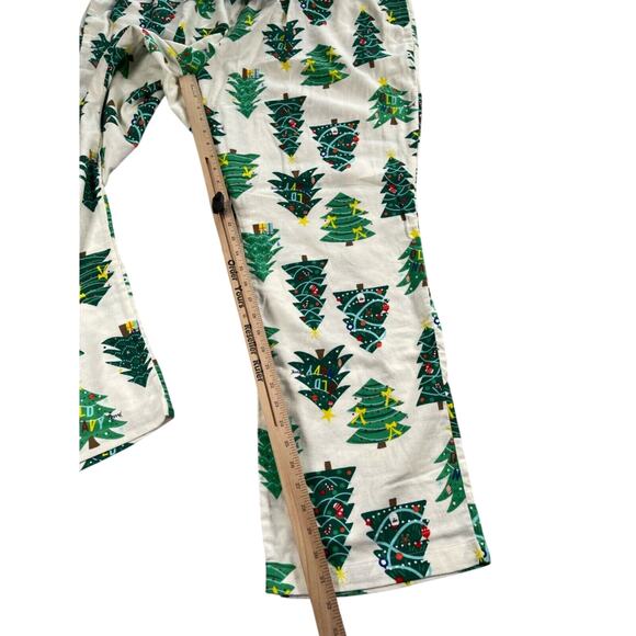 Old Navy Pajama Pants Womens 2X White Green Christmas Tree Flannel Match The Fam - Picture 12 of 16